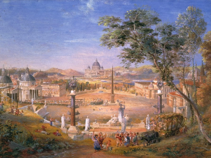 1805-Samuel Palmer - Uno sguardo alla Roma moderna durante il Carnevale - Birmingham Museums Trust